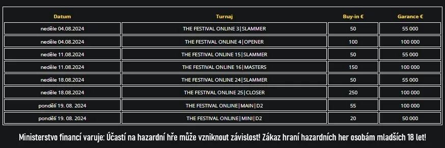 program turnajů fortuna online festivalu