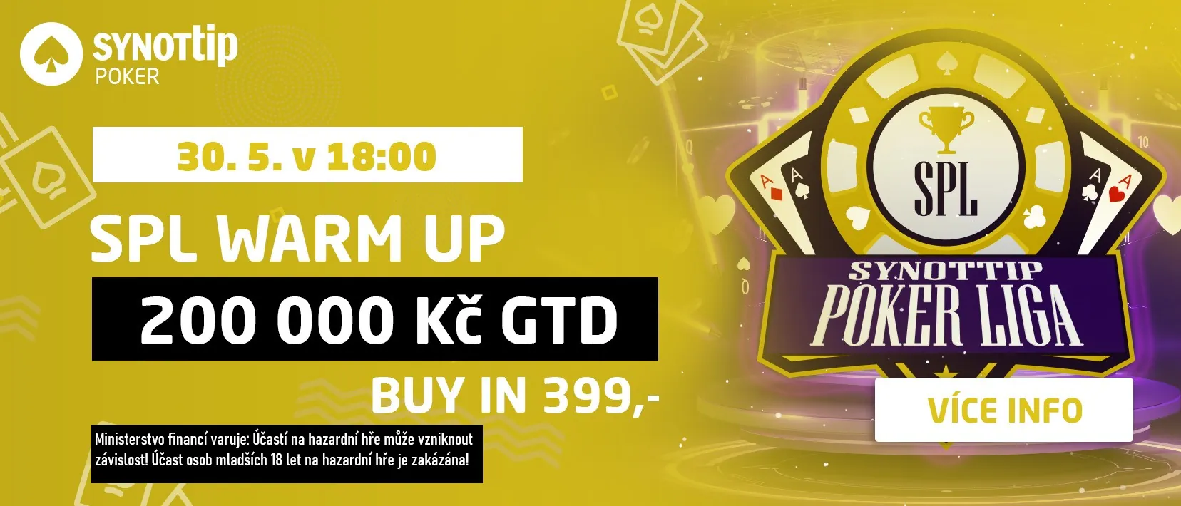 parametry poker turnaje SPL Warm Up Synottip.cz