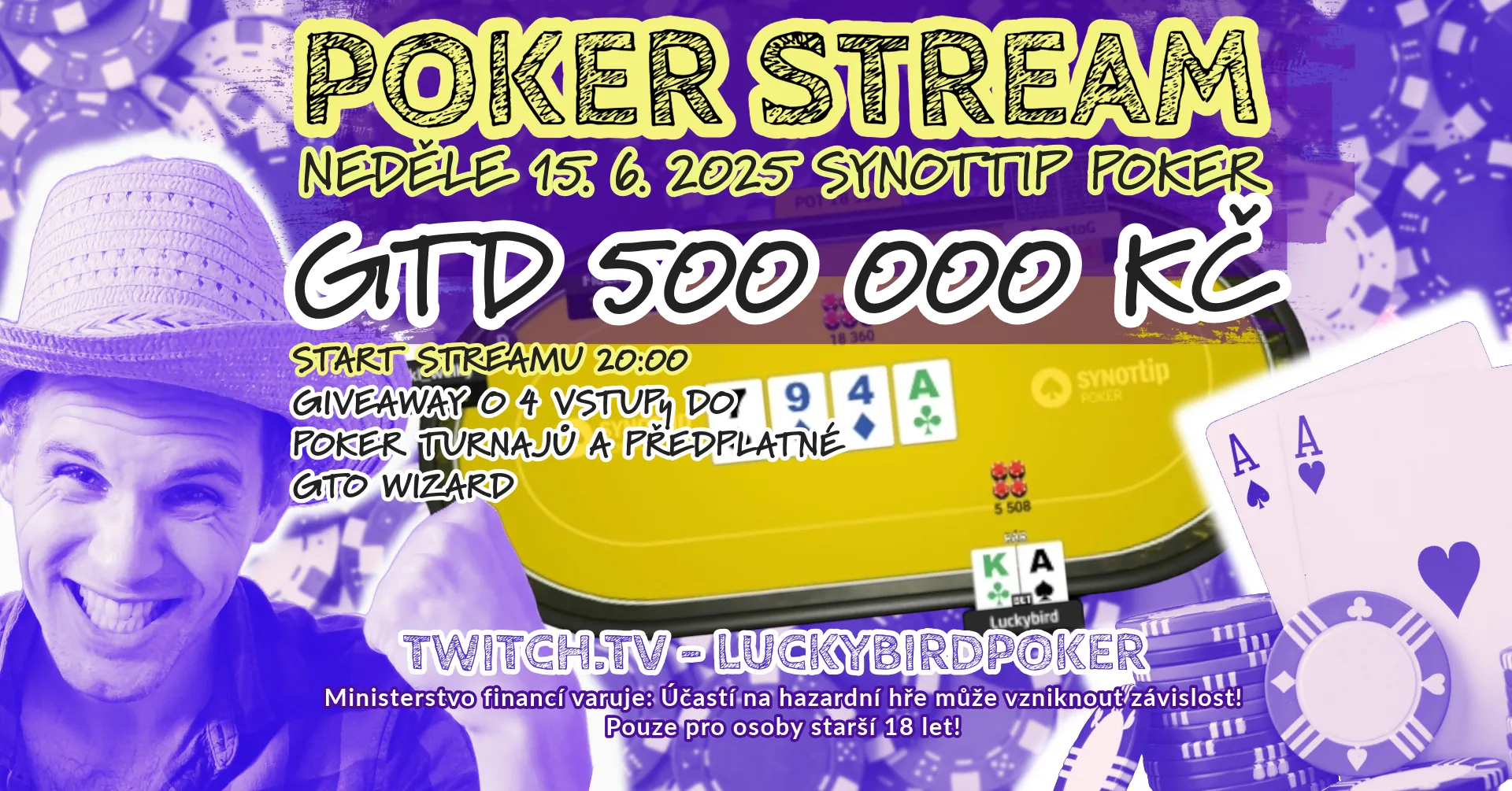 nahled na pozvánku na stream Luckybirdpoker