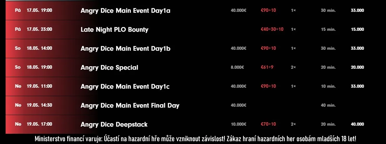 grand casino as program angry dice festivalu kveten 2024