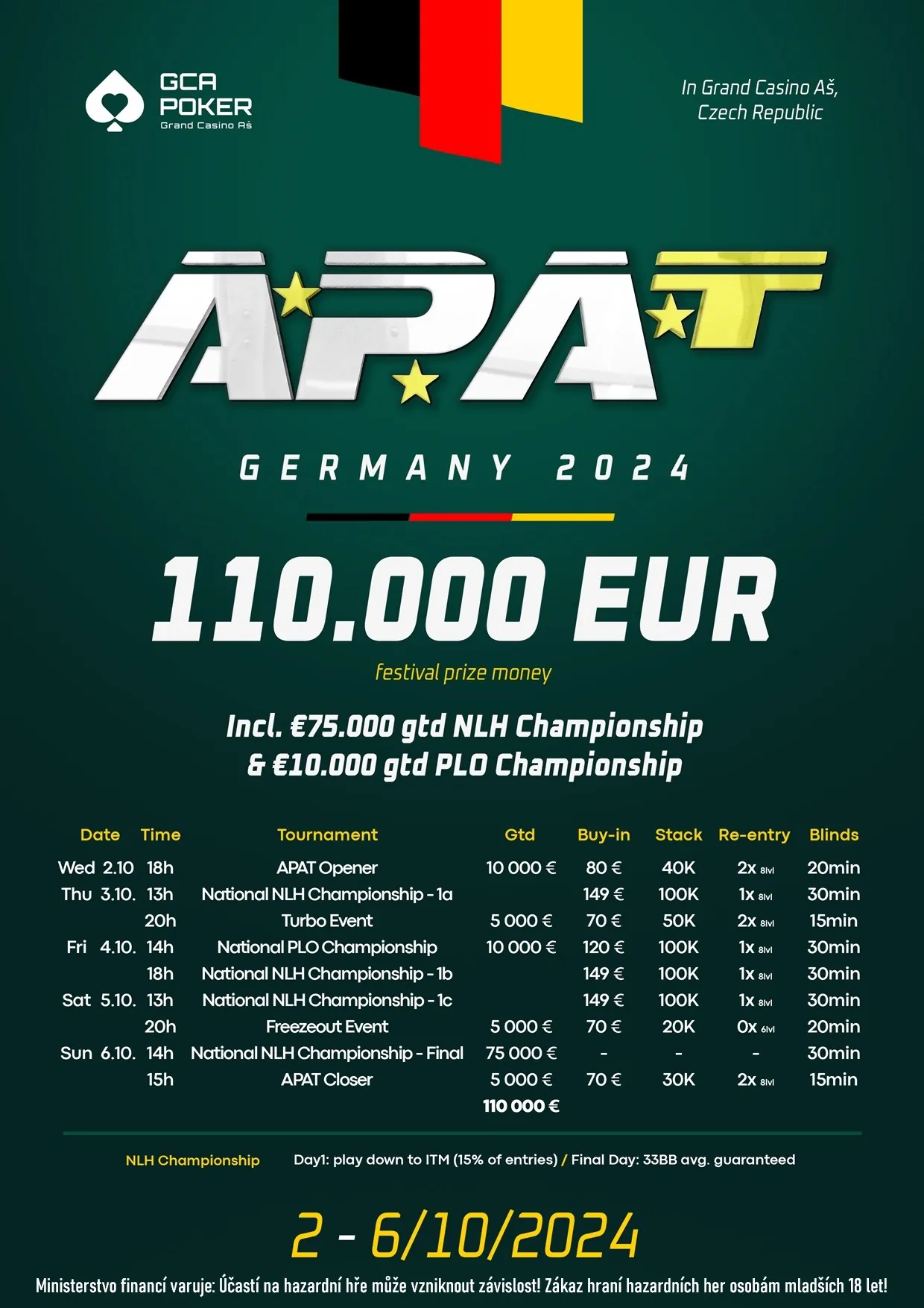 program poker turnajů série APAT, grand casino as