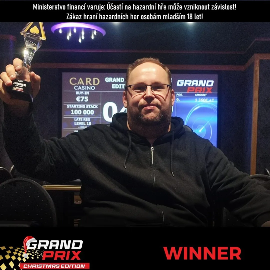 vítěz poker turnaje Grand Prix Xmass Edition, card casino šamorín