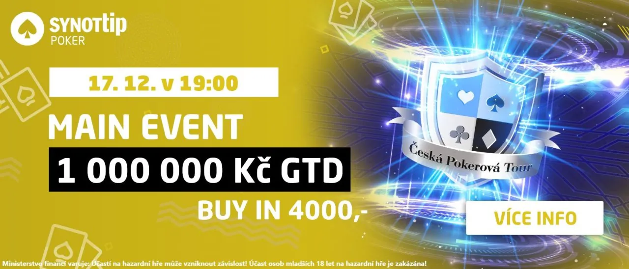 Main event cpt prosinec 2023 synottip poker online