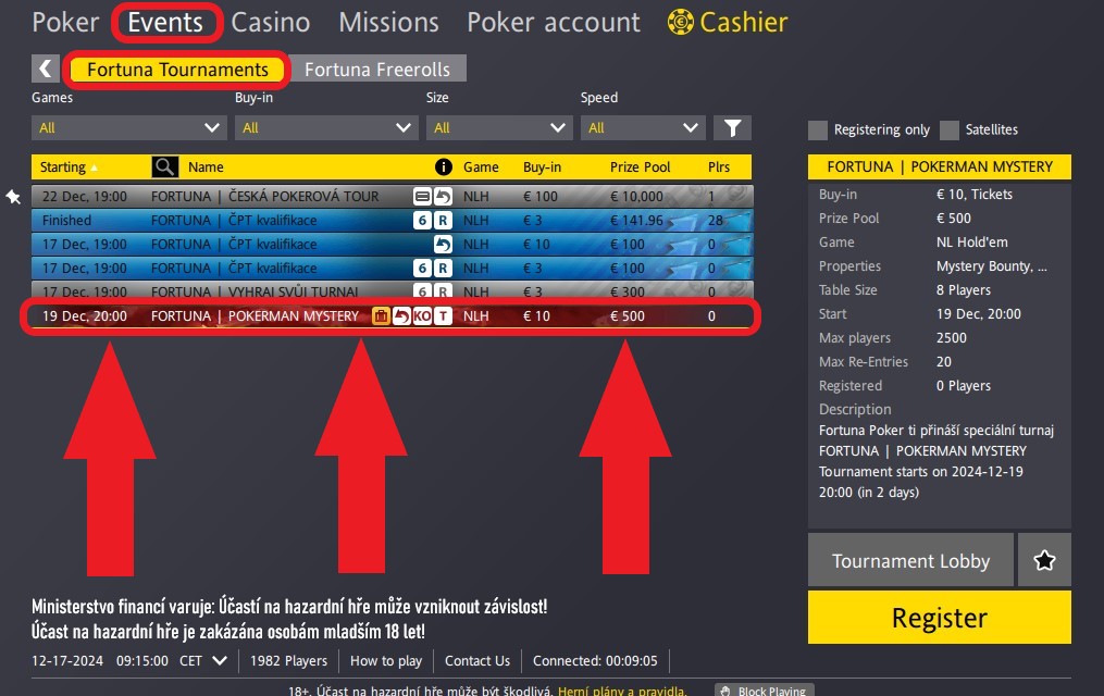 lobby fortuna poker, pokerman mystery pokerovy turnaj