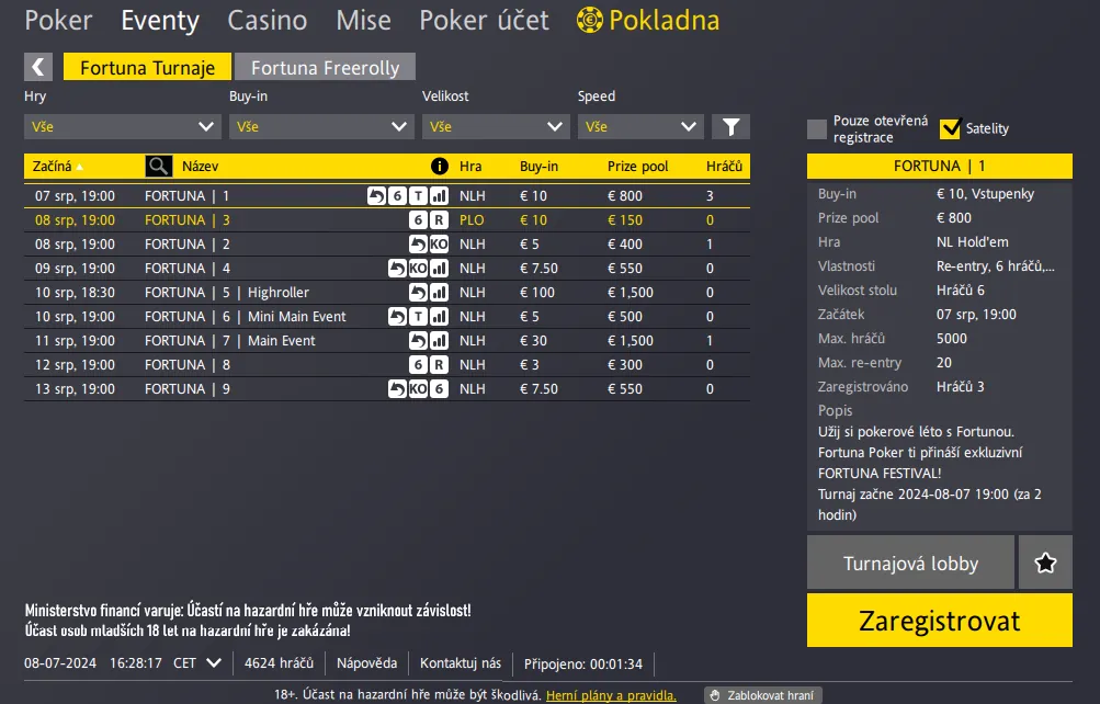 fortuna poker lobby herny 55d