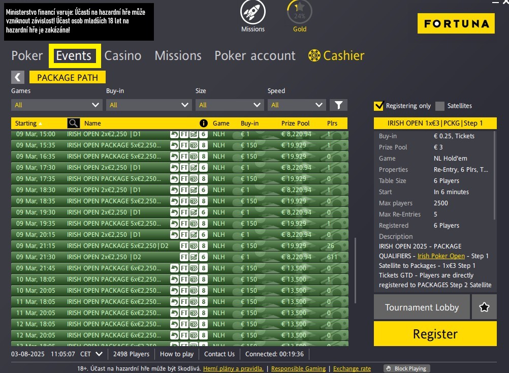 irish open poker kvalifikace fortuna