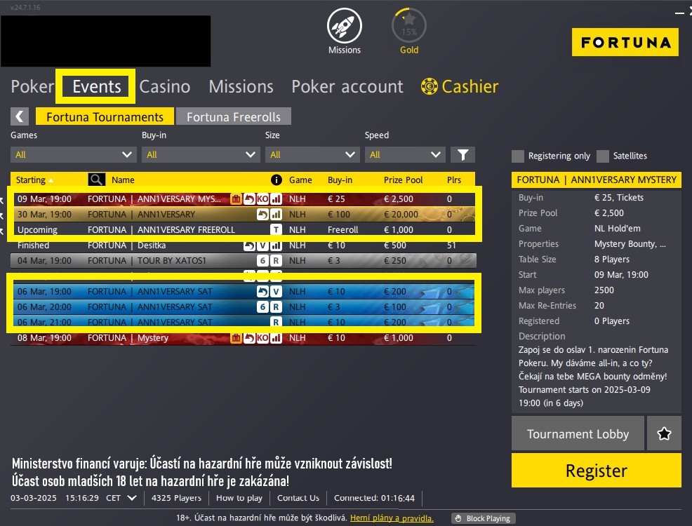 fortuna poker výroční poker turnaje