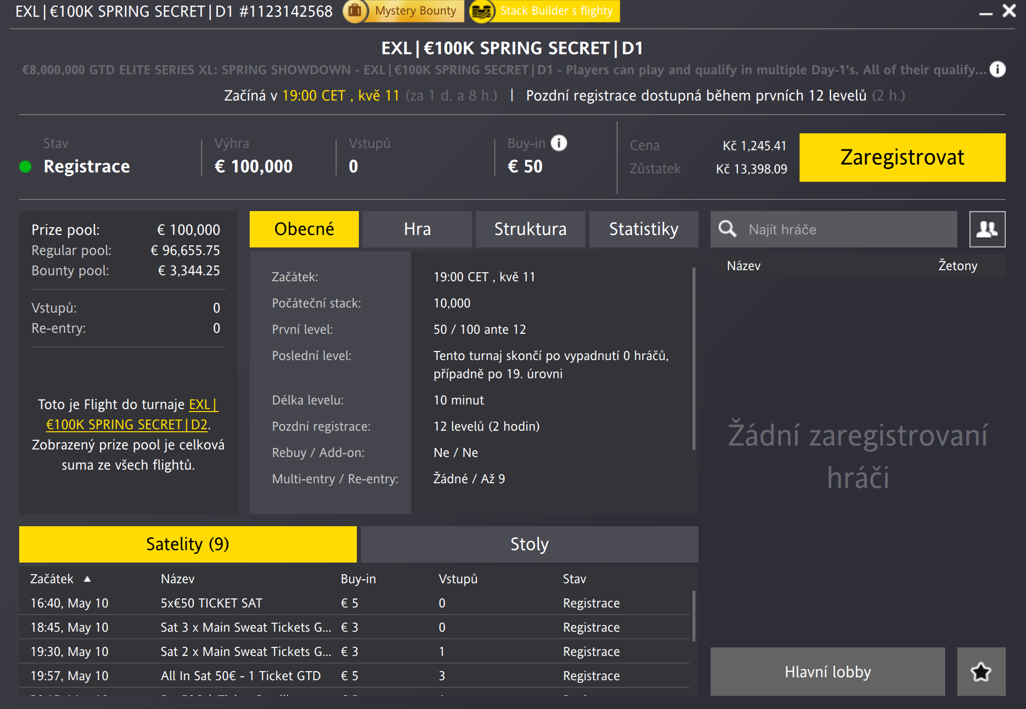 Fortuna poker turnaje v&iacute;kend 10. 5. - 11. 5. 2025