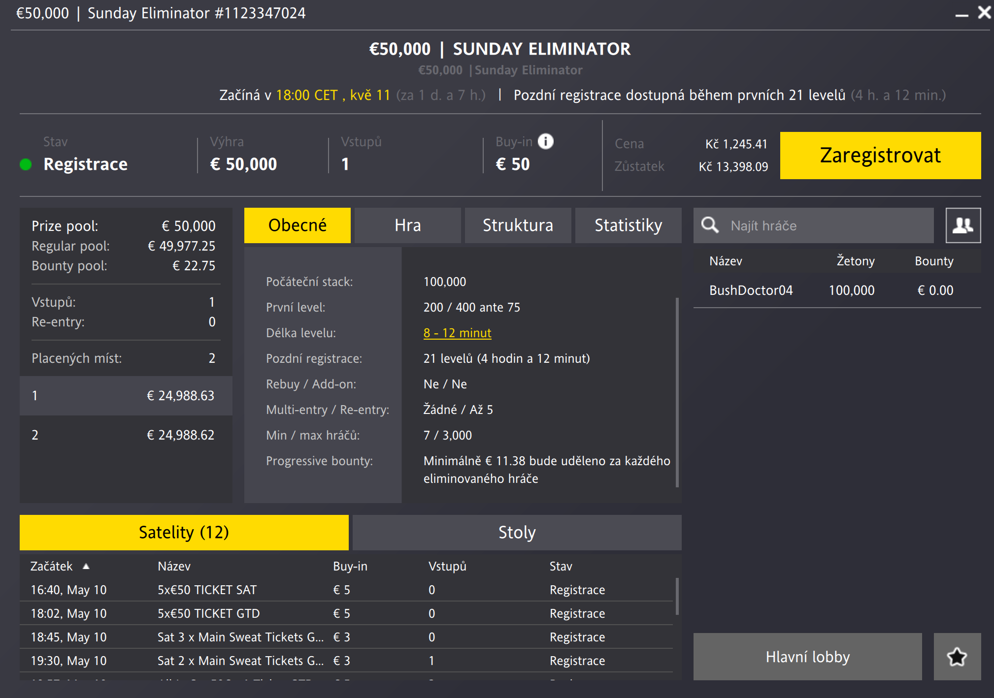 Fortuna poker turnaje v&iacute;kend 10.5. 2025 - 11. 5. 2025