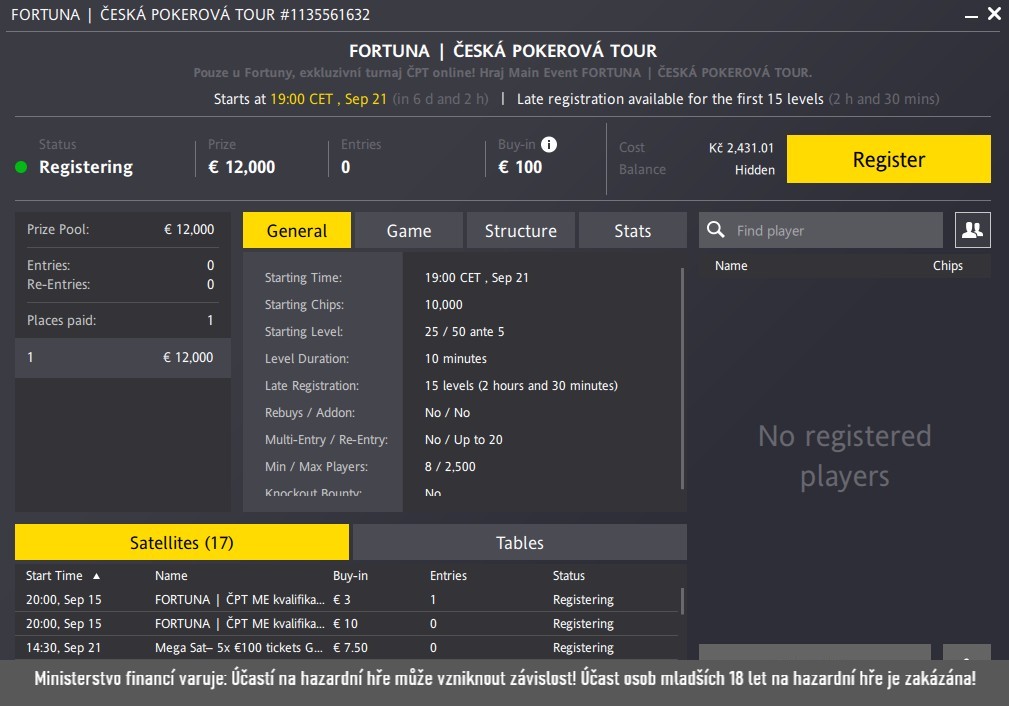 obr&aacute;zek s parametry česk&eacute; pokerov&eacute; tour online z&aacute;ř&iacute; 2025