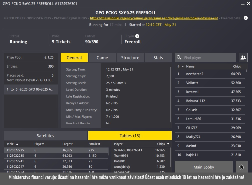 ukazka freerollu do greek poker odyssea