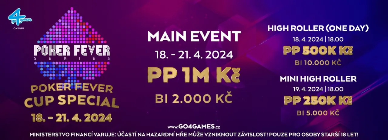 turnaje poker fever cup duben 2024 casino go4games hodolany