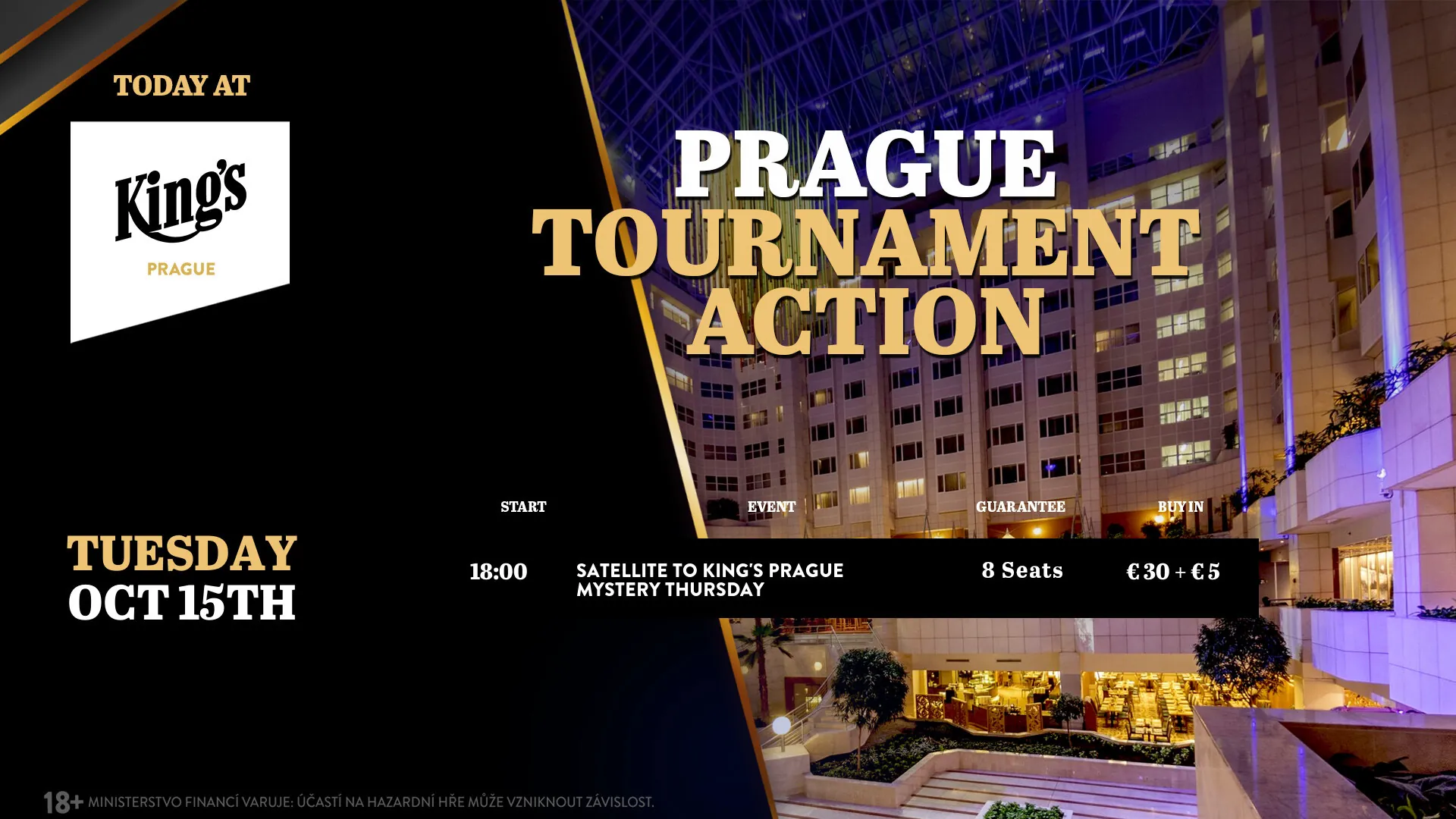 Kings Prague poker turnaje 15.10.2024