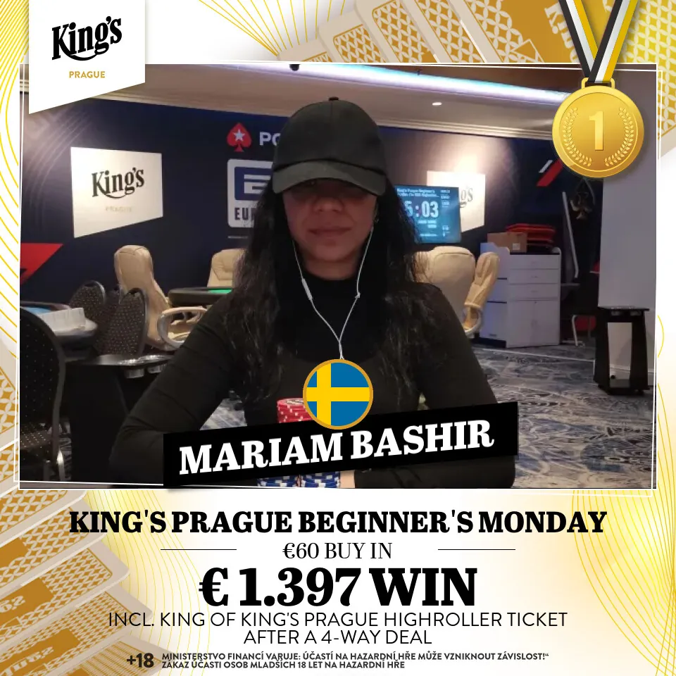 Kings Prague Beginners Monday 26. 5. 2025 v&iacute;těz Mariam bashir