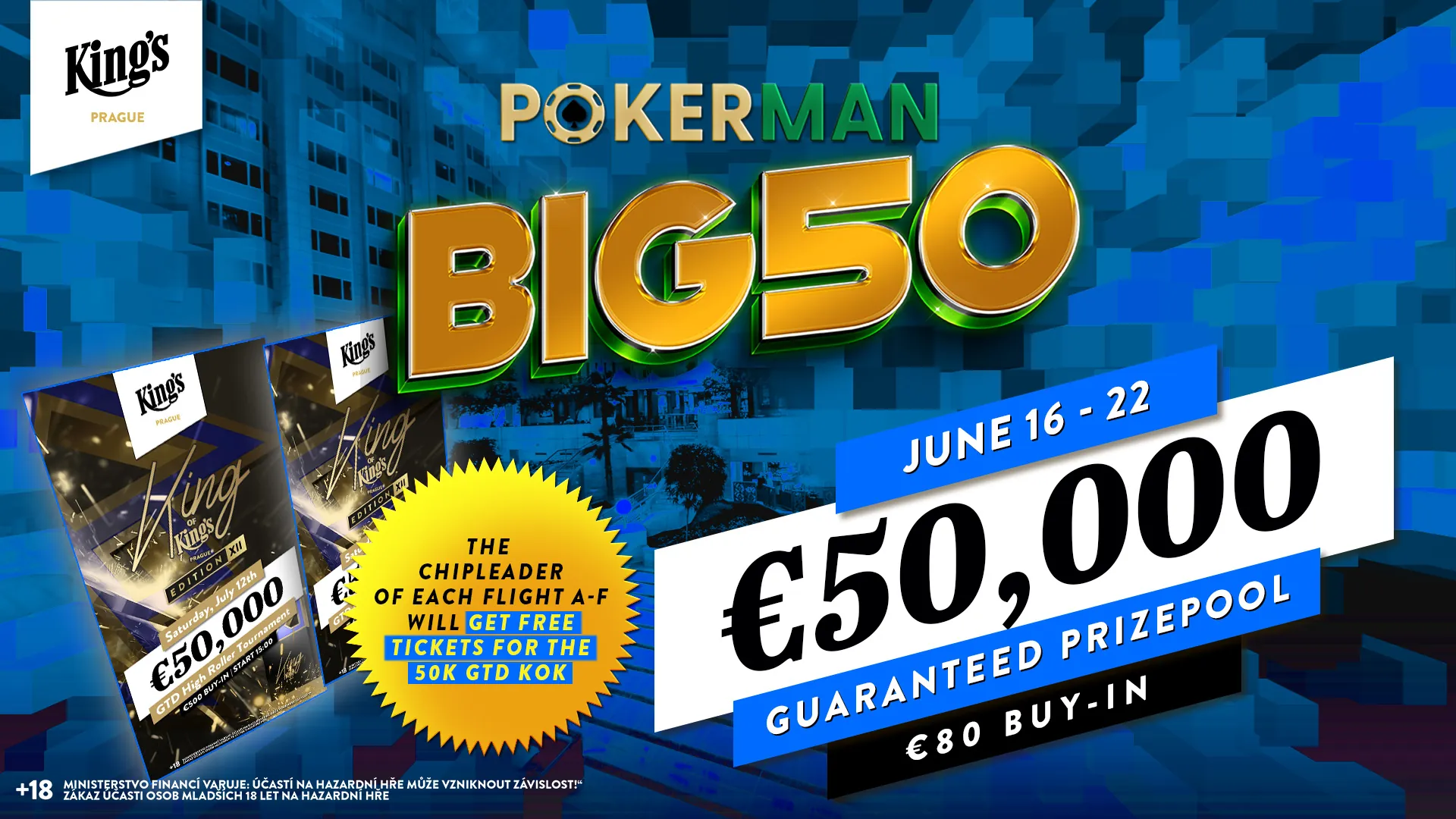 King's Prague banner k poker turnaji pokerman big50 - červen  2025