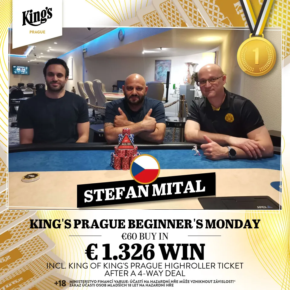 Kings Prague - beginner's monday 3. 6. 2025 – vítěz stefan mital