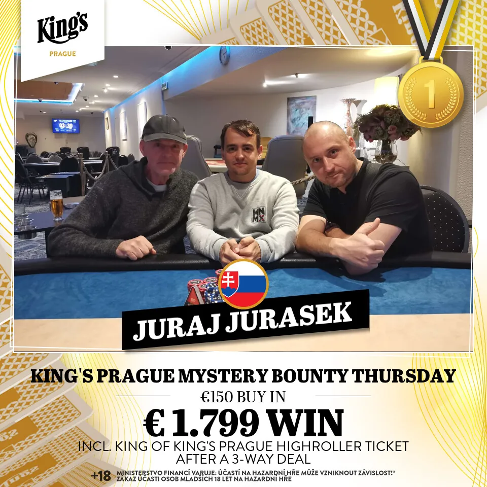 Kings Prague &ndash;&nbsp;Mystery Bounty Thursday - v&iacute;těz Juraj Jur&aacute;&scaron;ek &ndash;&nbsp;5. 6. 2025