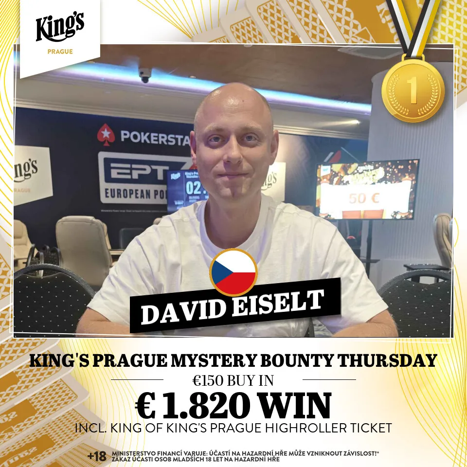 fotografie v&iacute;těze turnaje mystery bounty thursday davida eiselta