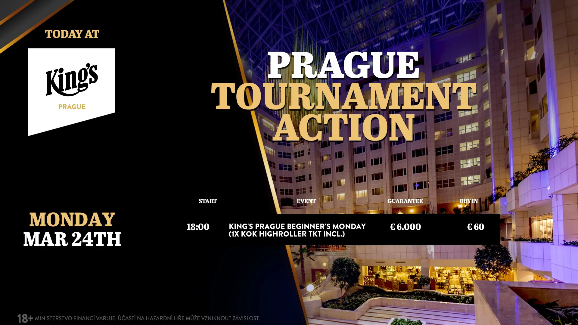 Kings Prague poker turnaje 25.3. 2025