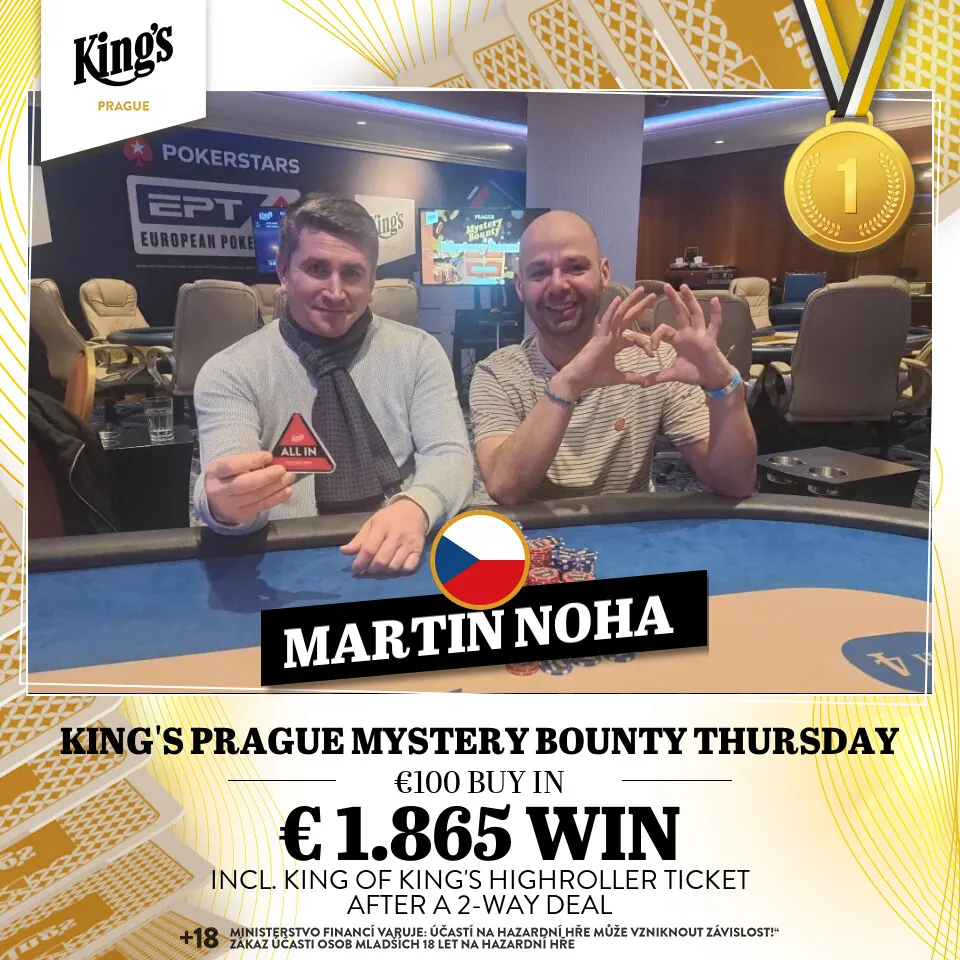 martin noha poker turnaj kings prague
