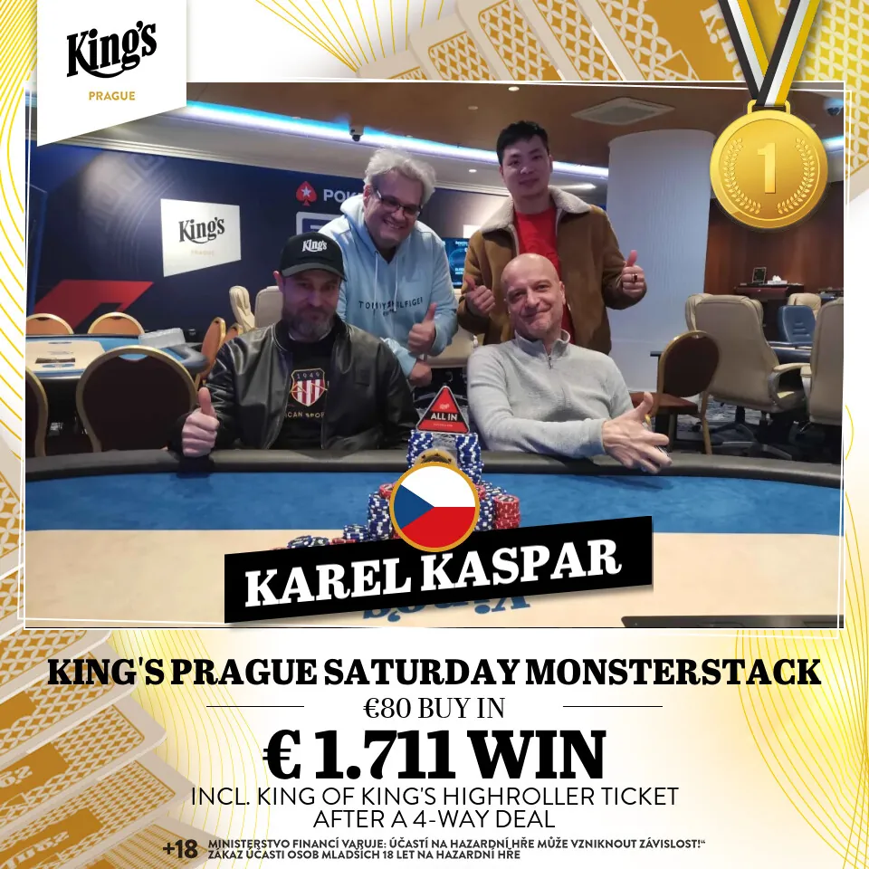 karel kašpar vítěz poker turnaje Kings Prague Saturday Monsterstack