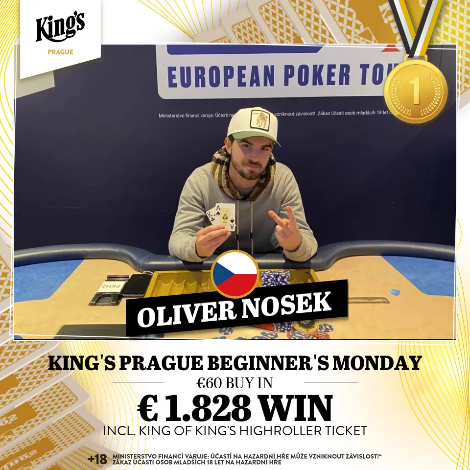 oliver nosek vítěz poker turnaje beginners monday