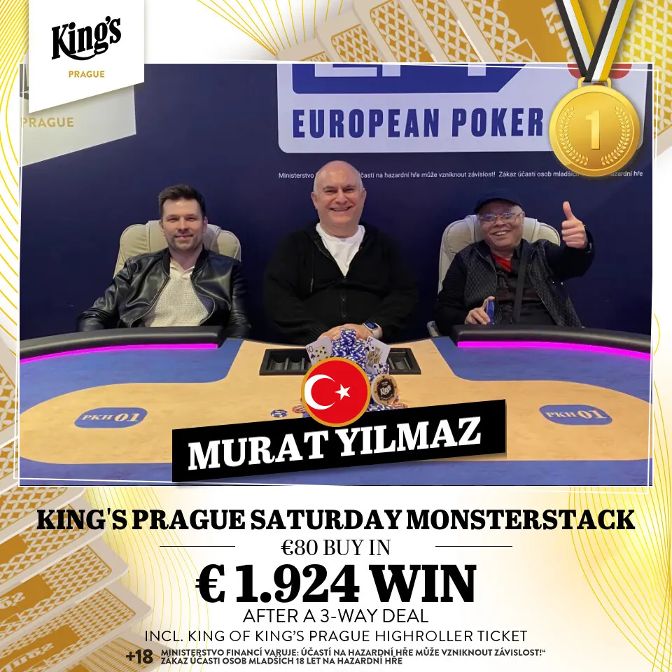 Nejlep&scaron;&iacute; trojice poker turnaje Saturday Monsterstac, kings prague - Čern&iacute;ček, Zhang a Yilmaz