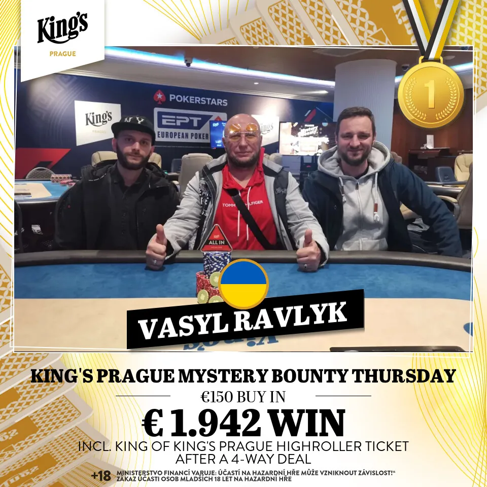 vasyl ravlyk v&iacute;těz poker turnaje v kings prague