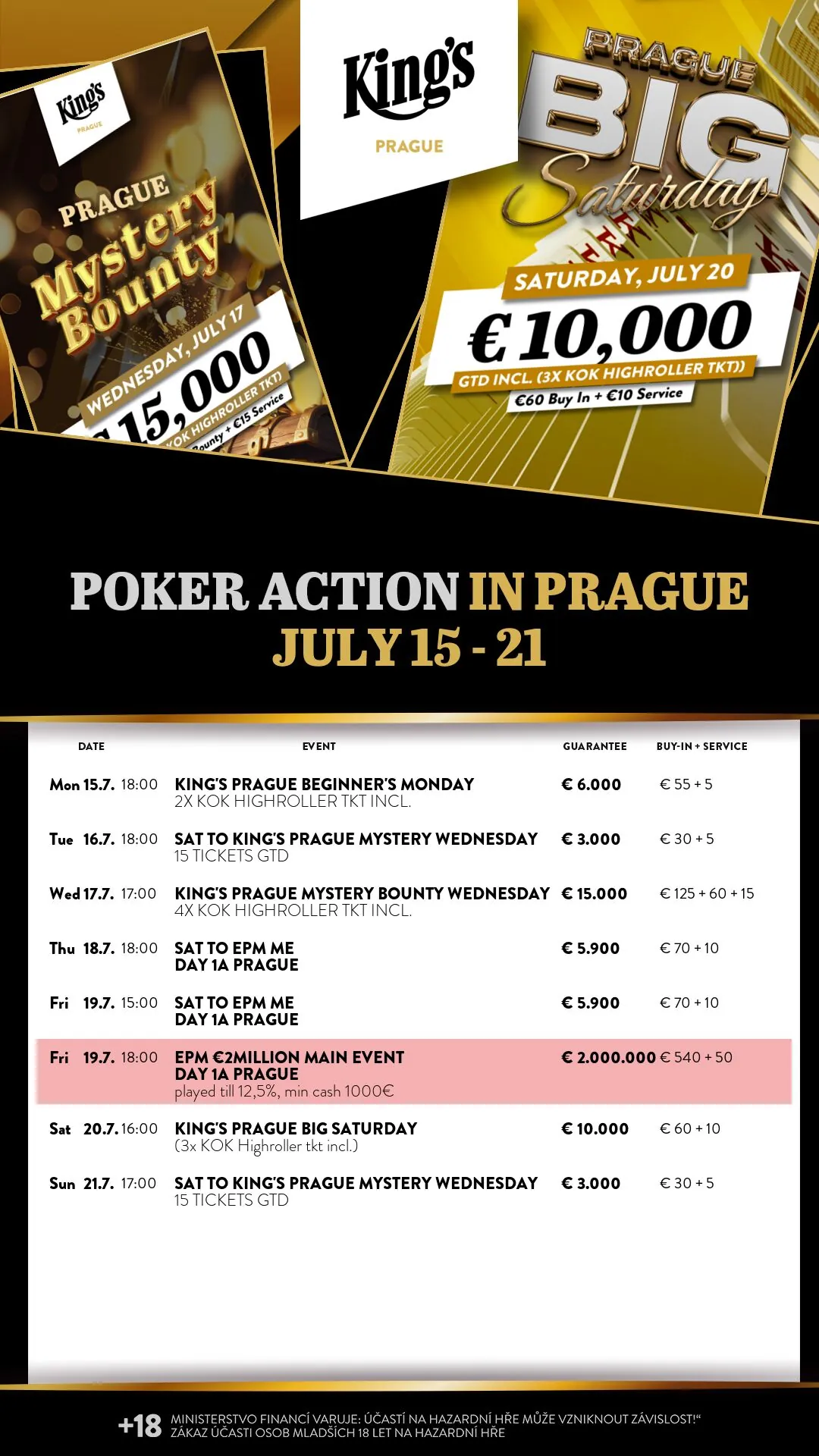 Kings Prague týden poker