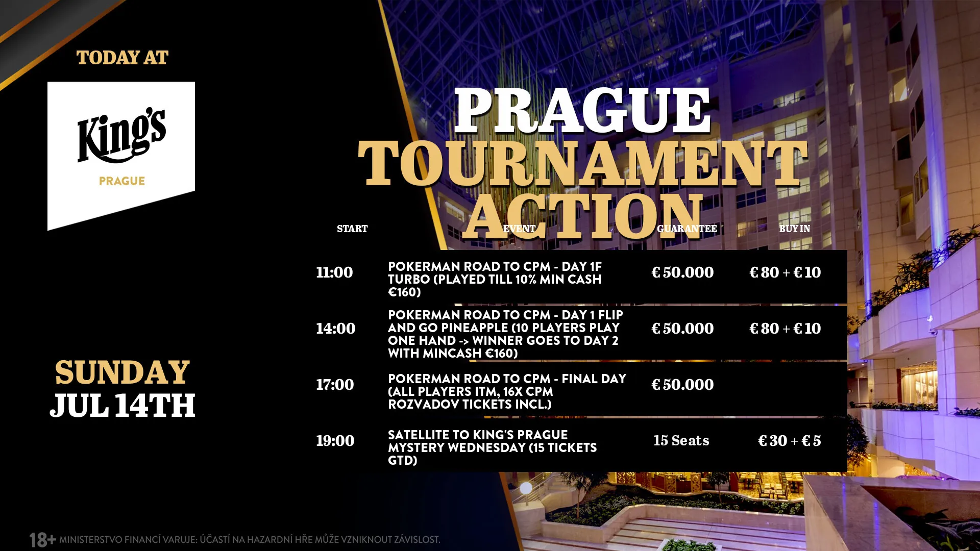 Kings Prague tourney schedule