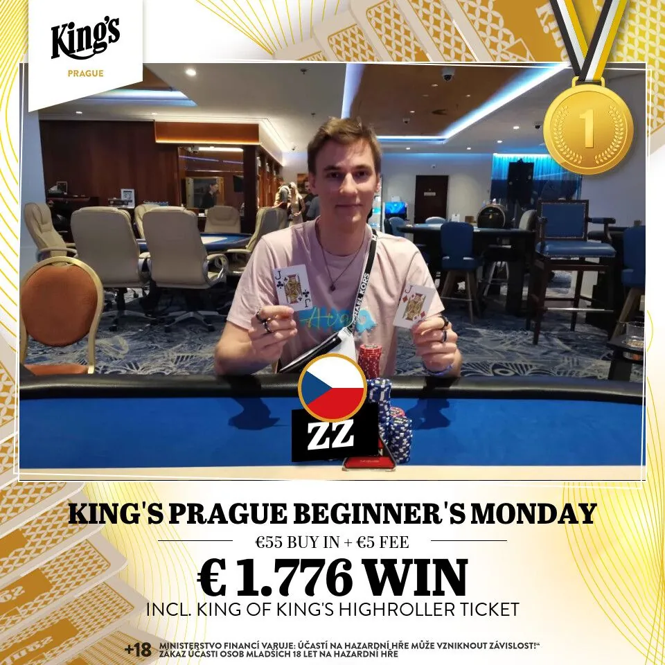 vysledky poker turnaje begginers monday kings prague hilton, 22.7.2024