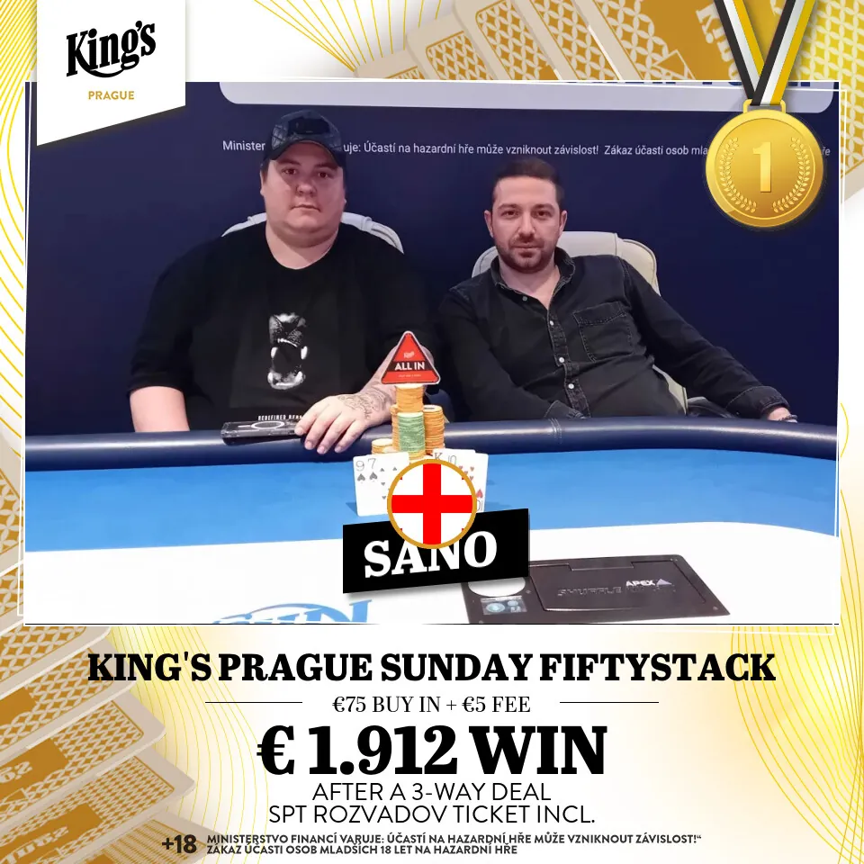 kings prague, poker turnaj fifty stack, 14.4.2024