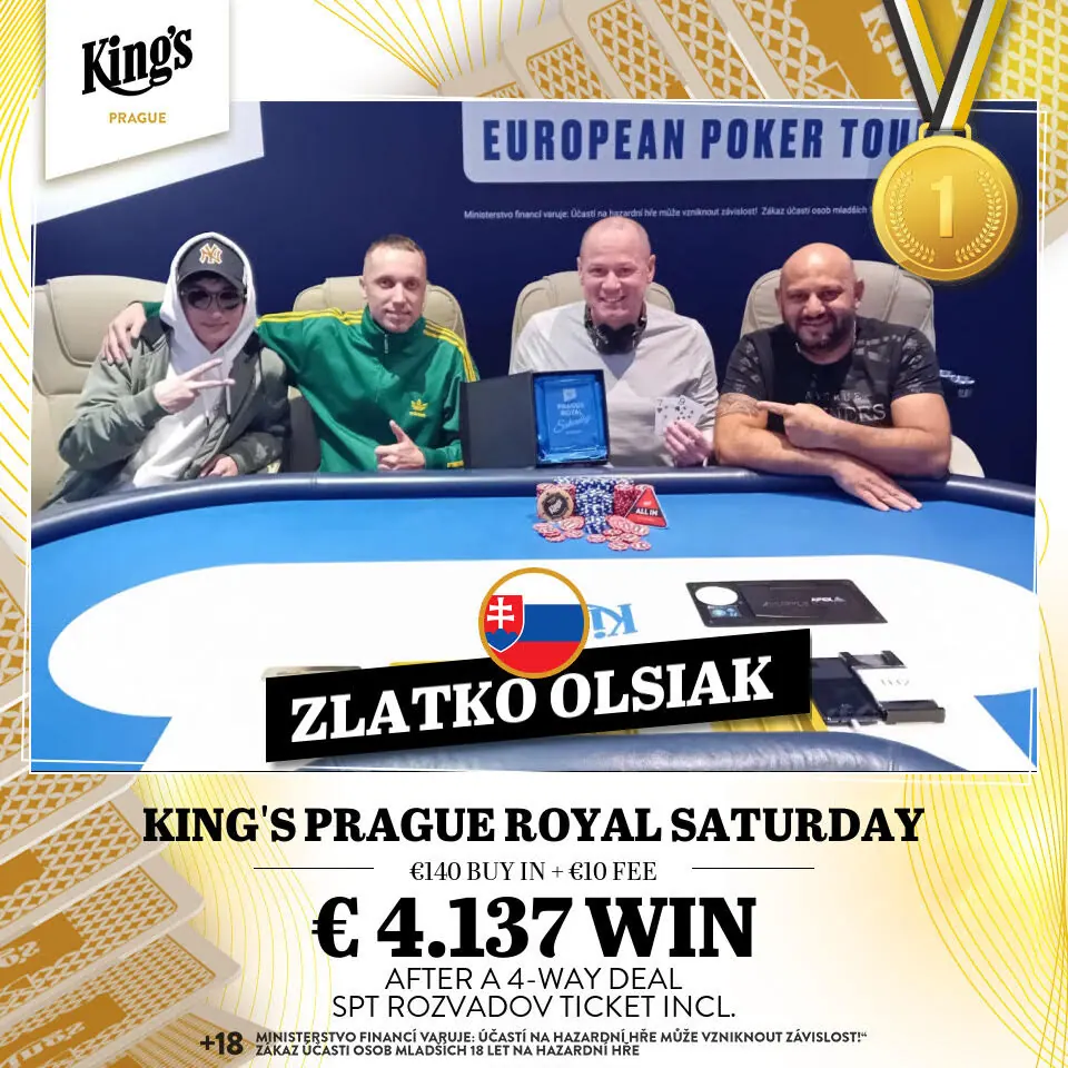 vitez poker turnaje royal saturday kings prague duben 2024 5d5d