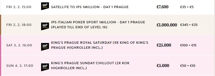 kings casino prague program unor 2023