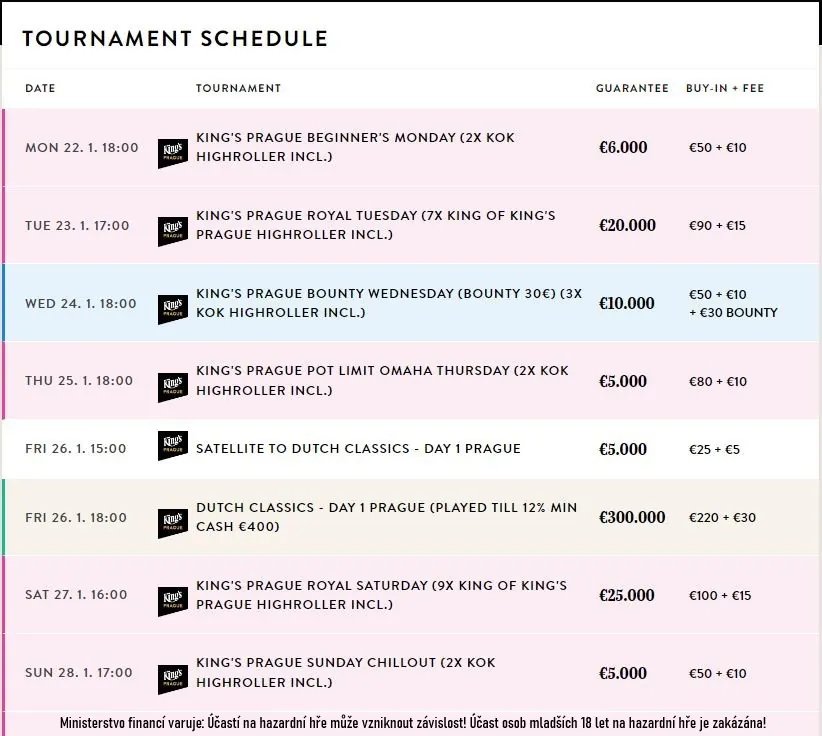 program poker turnaju kings casino prague 2024 leden 4