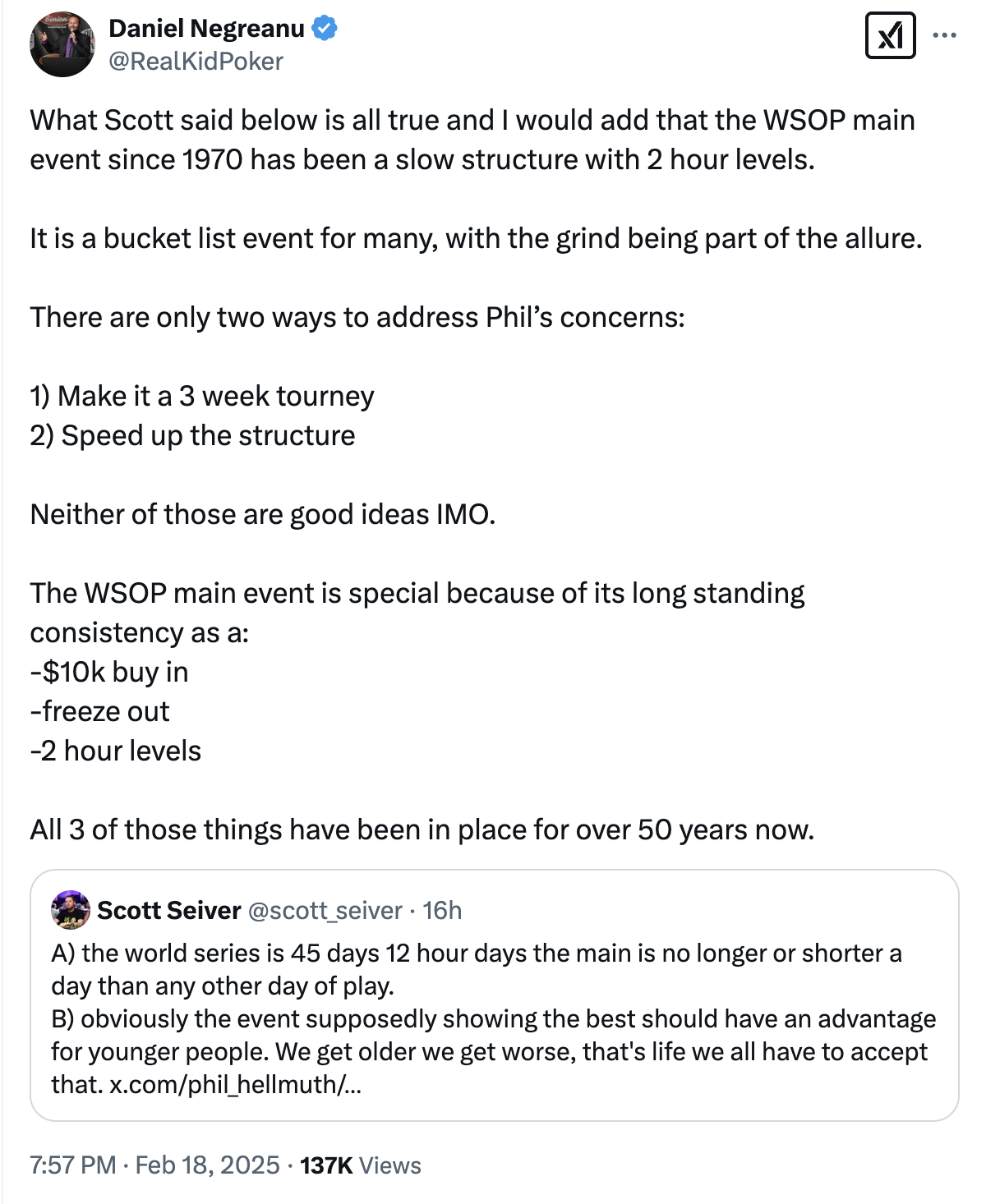 Phil Hellmuth, Daniel Negreanu WSOP Main Event 2025