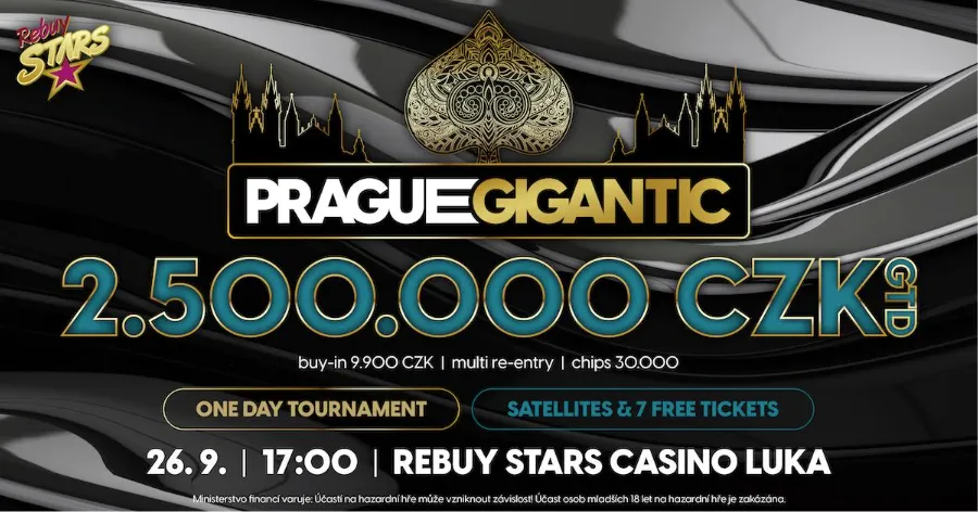 Poker turnaj Casino Rebuy Stars Luka 26-9-2023 Prague gigantic