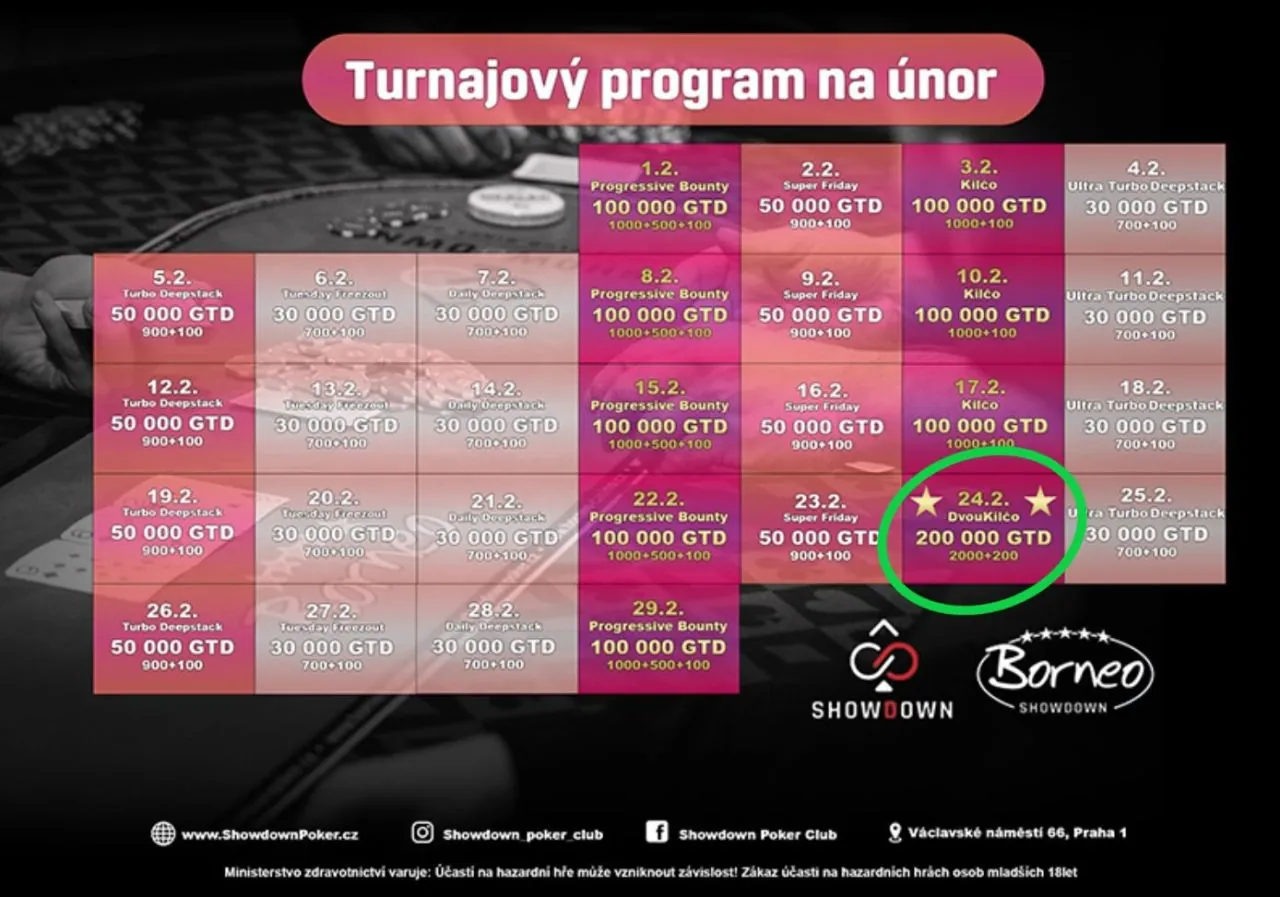 showdown poker club rozpis