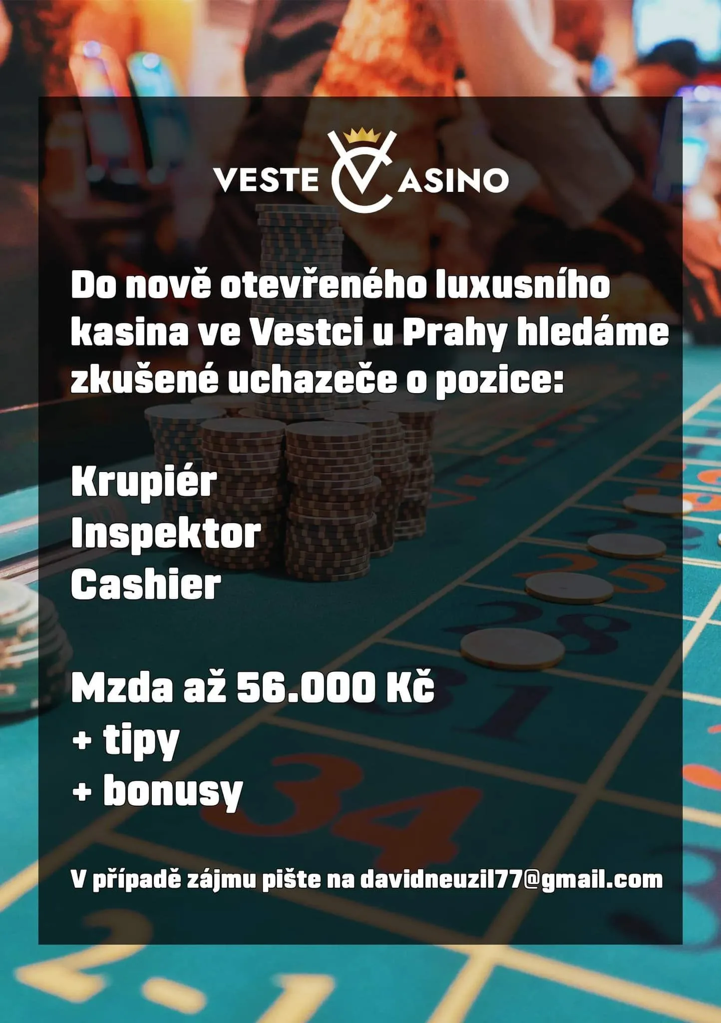 Casino vestec volna mista, prace kasino praha