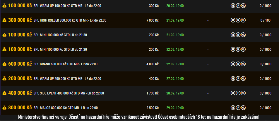 Synottip Poker Liga z&aacute;ř&iacute; 2024