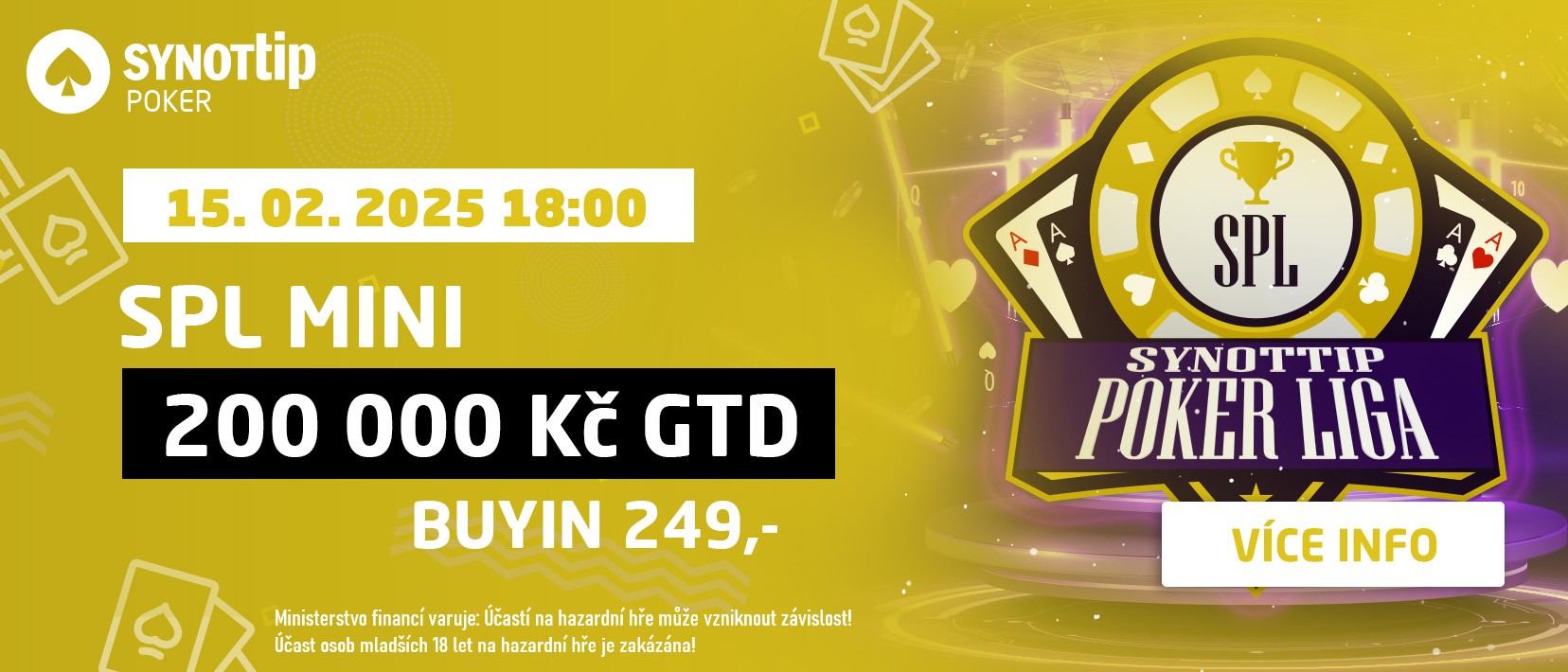 SPL mini pokerový turnaj Synottip unor 2025