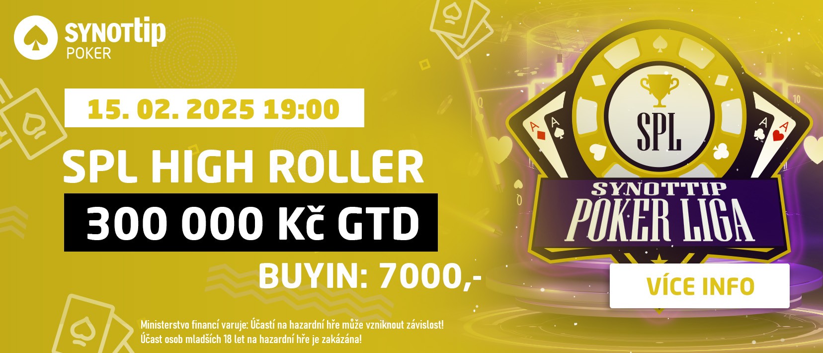 SPL high roller poker turnaj Synottip unor 2025