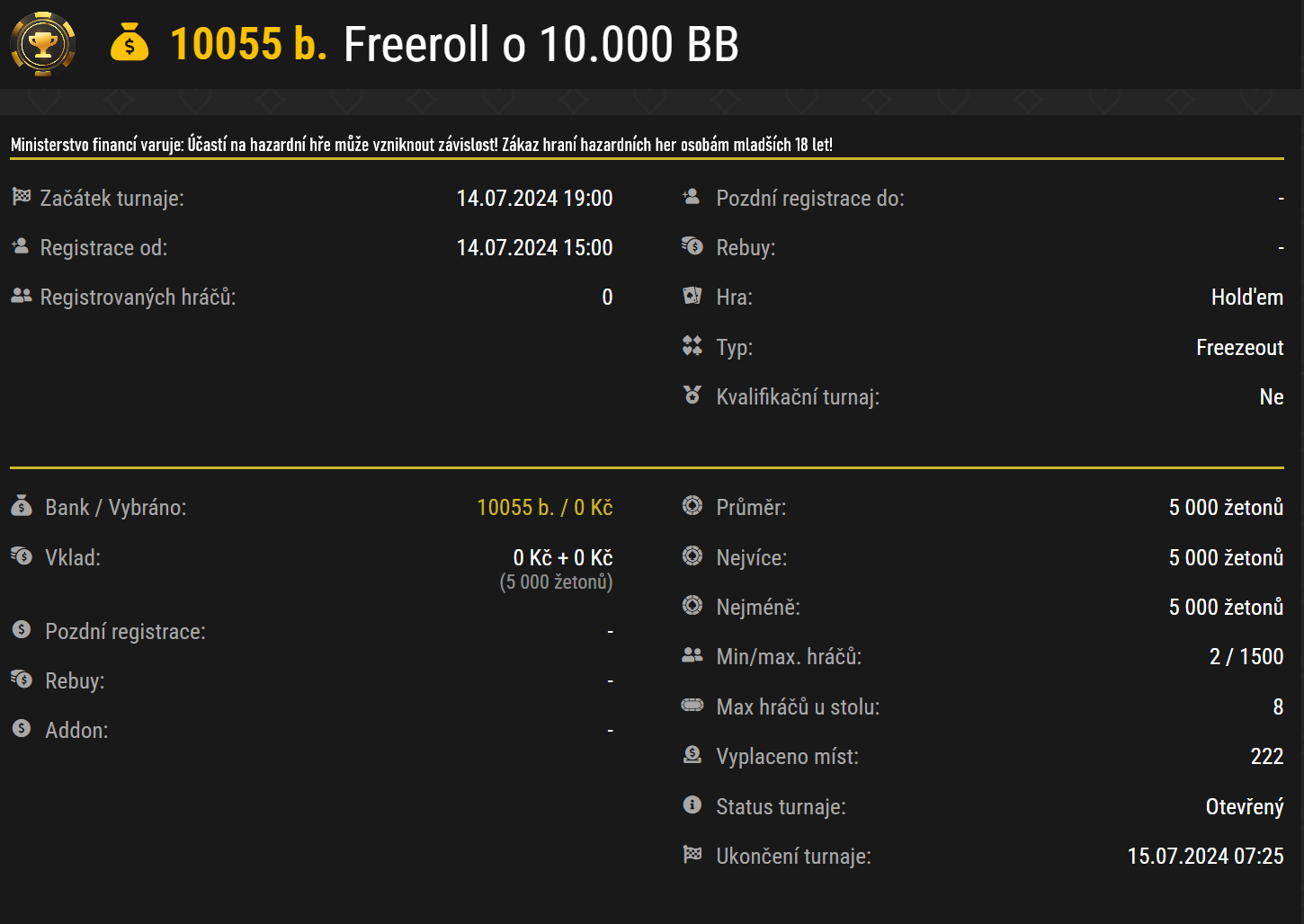 freeroll synottip poker 10K