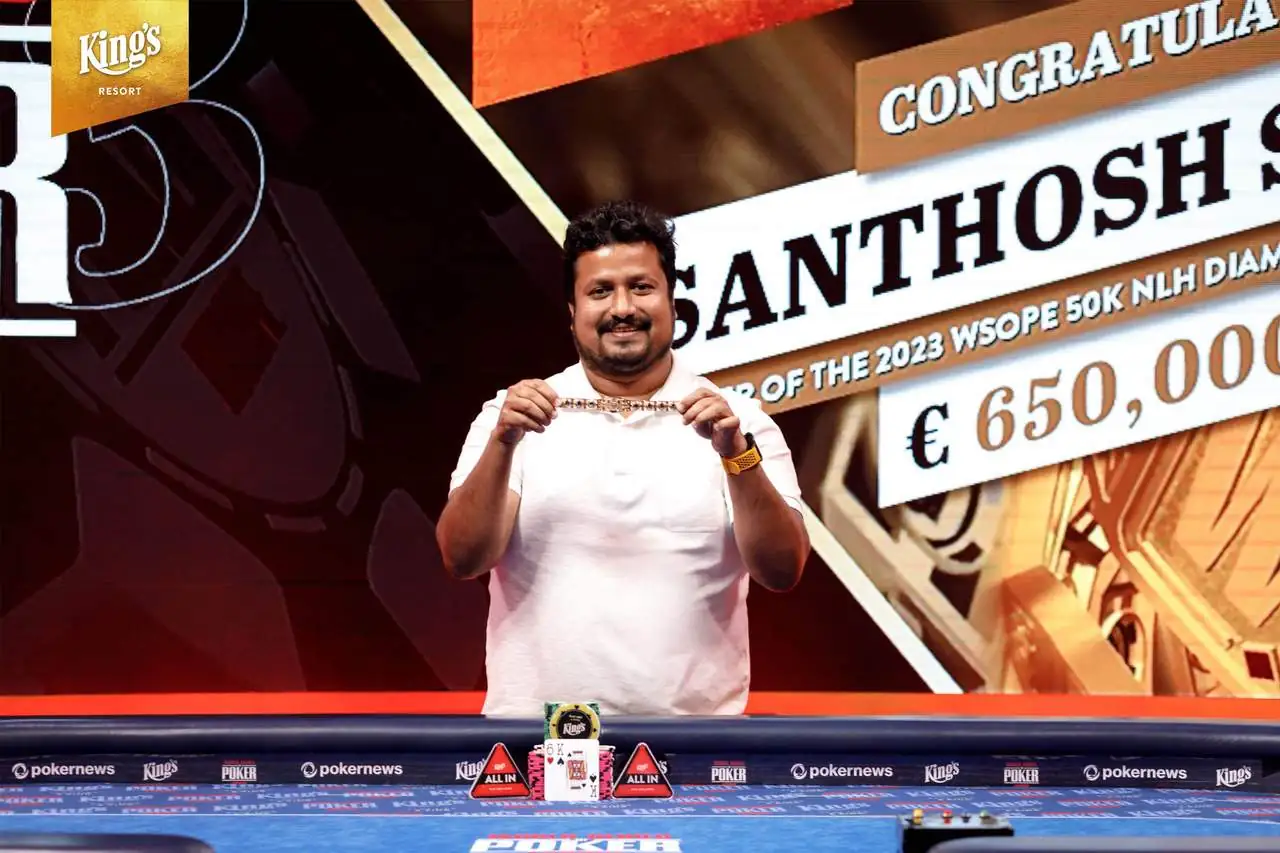 santosh suvarna s WSOPE naramkem v kings casino rozvadov