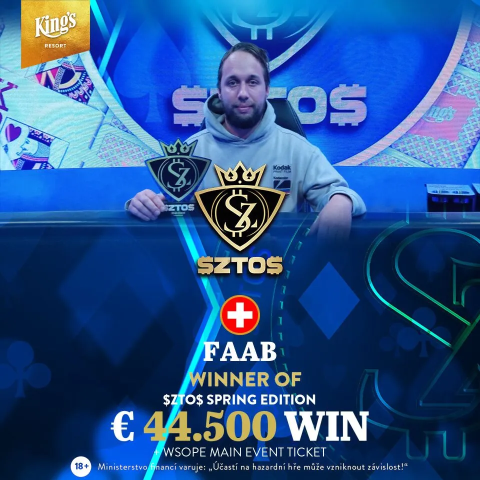 Main Event poker turnaje $ZTO$, v&iacute;těz Fabb 