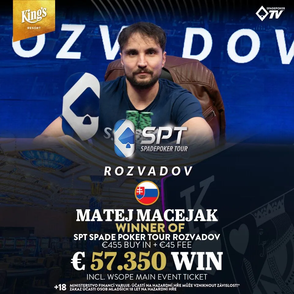 spade poker tour turnaj vitez matej macejak