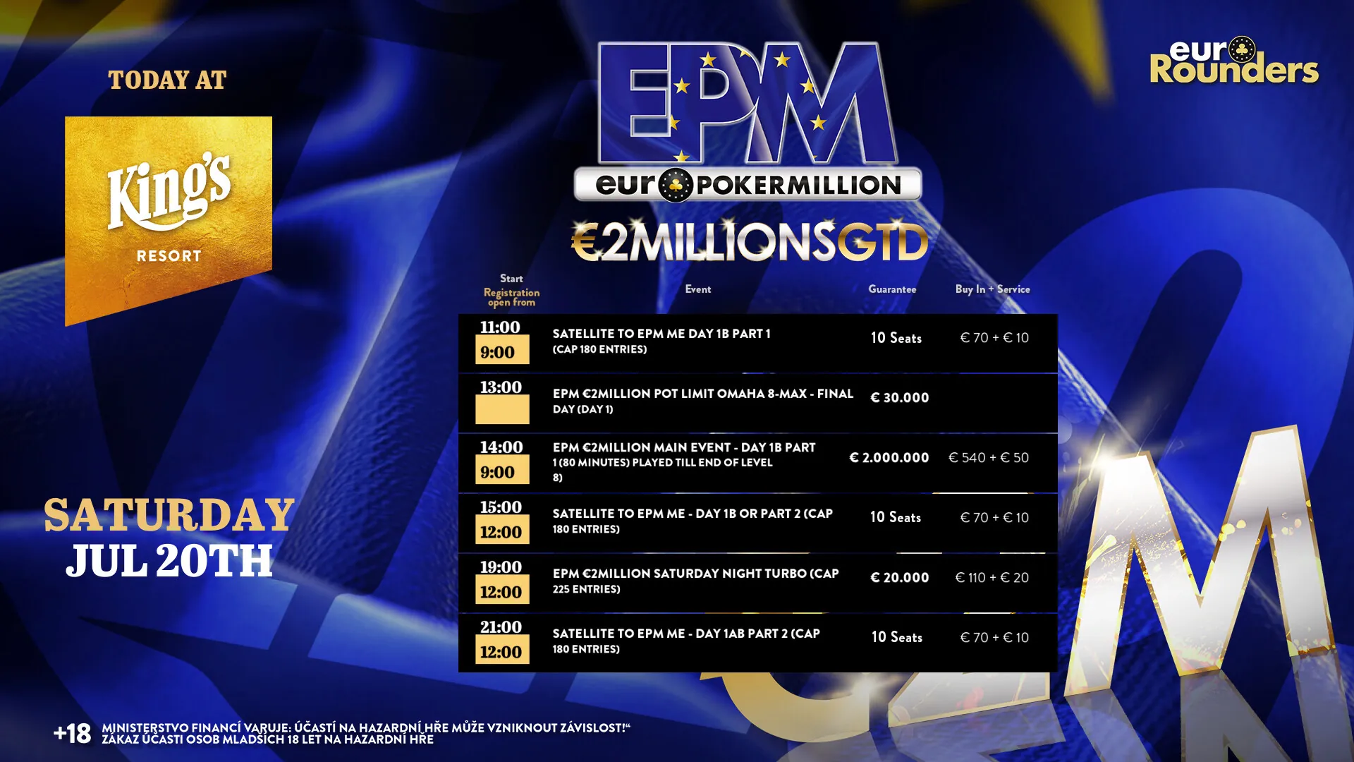 Kings Rozvadov EPM 2 Million schedule
