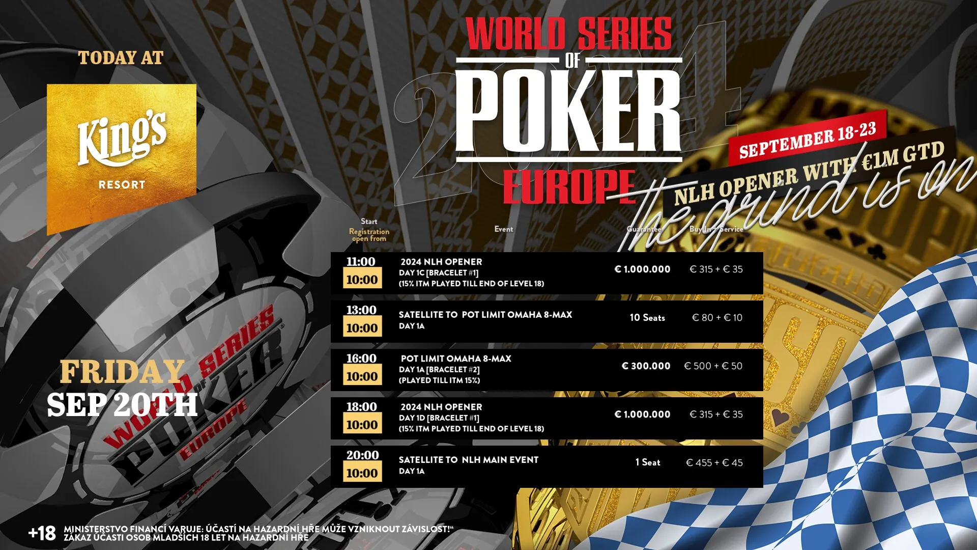 WSOPE kings casino rozvadov zari 2024