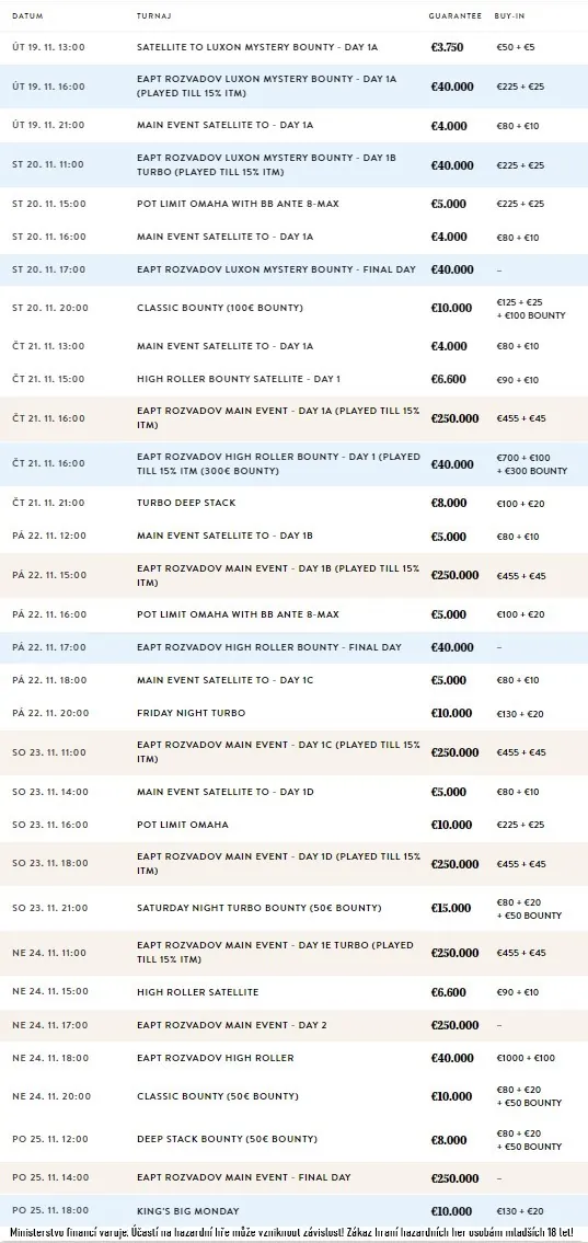 eapt kings casino rozvadov
