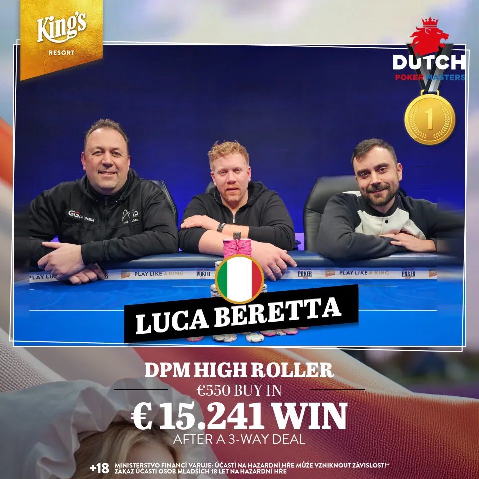 vítěz poker turnaje dutch poker masters high rolller